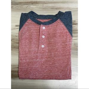 Men's Urban Pipeline The Awesomely Soft Ultimate Henley Tee Grey & Red Size S